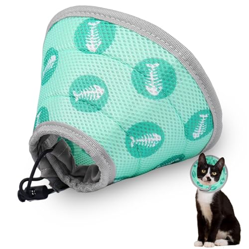 Halskrause Katze, Einstellbarer Halskrause, Halskrause Katze Weich für Kleine Katzen, Kragen Katze, Katzen Halskrause für Nach Verletzungen, Verhindert das Lecken von Wunden Katzenkragen für Katzen(M) von Capgoost