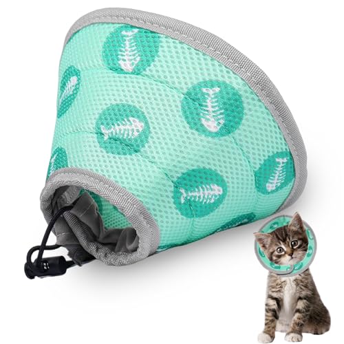 Halskrause Katze, Einstellbarer Halskrause, Halskrause Katze Weich für Kleine Katzen, Kragen Katze, Katzen Halskrause für Nach Verletzungen, Verhindert das Lecken von Wunden Katzenkragen für Katzen(S) von Capgoost