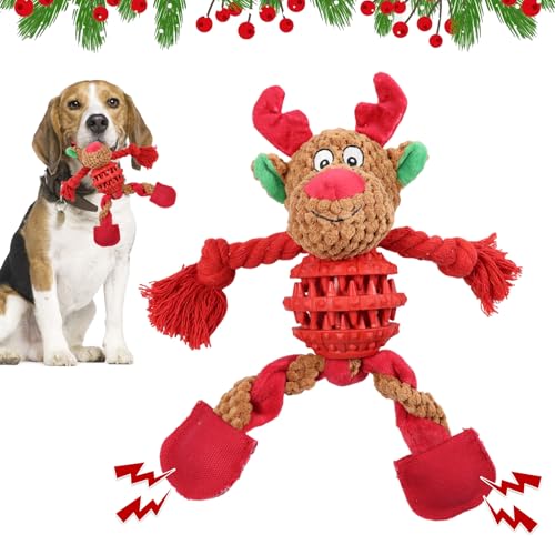 Weihnachtliches Hundespielzeug - Rentier Quietschend, Interaktiv Kauspielzeug, Plüsch Spielzeug für Mittel Hunde Gegen Langeweile, Weihnachtsgeschenke Weihnachtliches Hundespielzeug - Rentier Quietschend, Interaktiv Kauspielzeug, Plüsch Spielzeug für Mittel Hunde Gegen Langeweile, Weihnachtsgeschenke von Capgoost