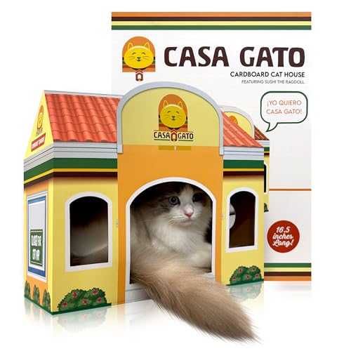 Capnip Katzenhaus aus Karton mit Kratzbaum für Hauskatzen – Mexikanisches Fast Food Thema mit Gucklöchern, Casa Gato Design Capnip Katzenhaus aus Karton mit Kratzbaum für Hauskatzen – Mexikanisches Fast Food Thema mit Gucklöchern, Casa Gato Design von Capnip