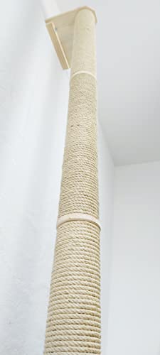 CapriCorner Wand Kletter Stamm mit Plattform, 180 cm Höhe - Katzenfreude bis unter die Decke - Kratzsäule für Katzen (180 cm, Braun) von Capri Corner