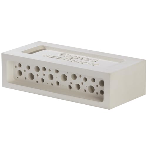 Captes Bienenziegel - Beton Bienenhaus für Einzelbienen - Weiß/Opulent Garten - Klassisch - Bienenhotel für Garten & Imkerei - Geschenk für Bienenliebhaber - 7,63 x 7,63 x 2,25 cm von Captes