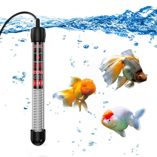 CarPlusStudio Aquarium-Heizung, energiesparend, mit Temperaturanzeige, Tauchheizung für Aquariumwasser (100 W) von CarPlusStudio
