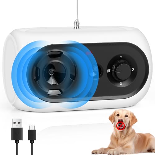 Anti Bell Gerät Hunde, 3 Frequenzstufen Sonic Anti Bell, 33Ft Reichweite Antibell Ultraschall Gerät für Hunde, Wiederaufladbares Antibell für Kleine Große Hunde Innen Außenbereich Antibell Hund Anti Bell Gerät Hunde, 3 Frequenzstufen Sonic Anti Bell, 33Ft Reichweite Antibell Ultraschall Gerät für Hunde, Wiederaufladbares Antibell für Kleine Große Hunde Innen Außenbereich Antibell Hund von Carastek