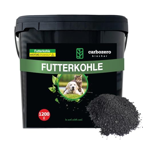 CarboZero Aktivkohle Pulver 1200 g für Tiere | FutterkohlefürHunde & Katzen | Tierkohle ökologisch & natürlich | Nachfüllpack Futterkohle | Biofutterkohle für Haustiere | Tierkohlenachfüllpack von CarboZero