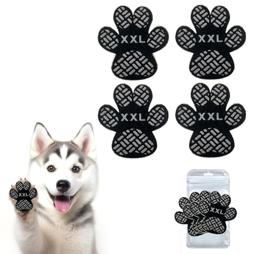 CareCooo Pfotenschutz Hund, Anti-Rutsch & Selbstklebend, Beständig, Schwarz mit Mustern - Hundeschuhe Ersatz, 20 Stück (XXL-6.3 * 7cm,(27.1-36kg), Gitter) von CareCooo