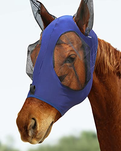 CareMaster Dehnbare Fliegenmaske für Pferde, Marineblau (M; Cob) von CareMaster