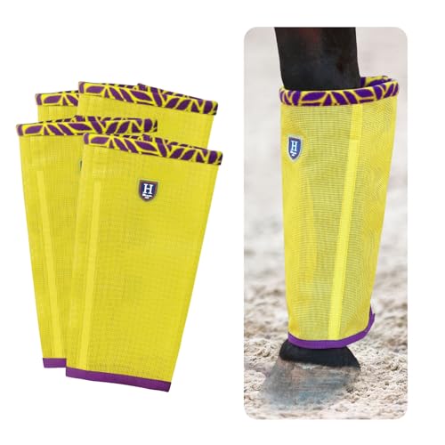 CareMaster Feinmaschige Fliegengamaschen Locker sitzend & rutschfest Pferd Fliegenleggings Fleece Air Flow (4er Set) Summer Lime Mini von CareMaster