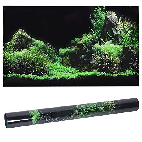 Caredy Aquarium Aufkleber Aquarium Hintergrundaufkleber PVC-Klebepapier Cling Decals Poster Meeresboden Wasser Gras Hintergrunddekoration Malaufkleber Nicht reflektierend und wasserdicht(61 * 40 cm) von Caredy