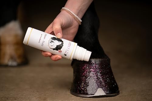 Caregold Glitzer Huföl mit pinken Glitzerpartikeln und Vanilleduft 200ml von Caregold