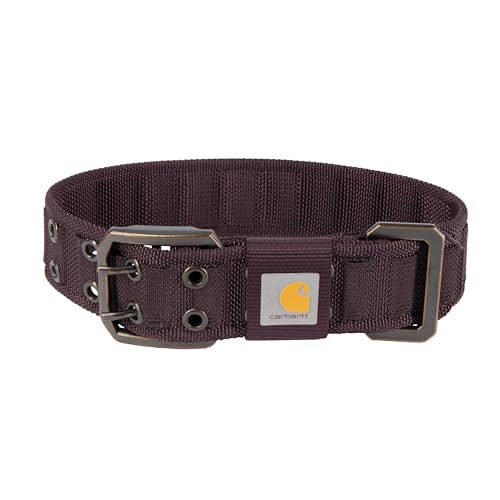Carhartt Haustier-Halsband für Hunde, vollständig verstellbar, breites Gurtband, strapazierfähiges Nylon für Spaziergänge und Training, tiefer Weinrot, Größe M von Carhartt