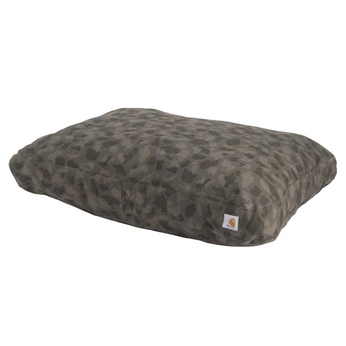 Carhartt Firm Duck Hundebett, strapazierfähiges Canvas-Haustierbett mit wasserabweisender Schale, mittelgroß, Asphalt Ente Camo von Carhartt