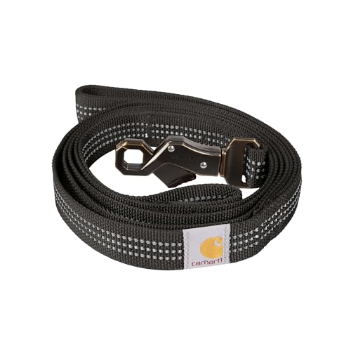 Carhartt Leine mit zwei Griffen, strapazierfähiges 600-Denier-Gewebe mit verstellbaren D-Ring-Metallbeschlägen, Schwarz, Größe L von Carhartt