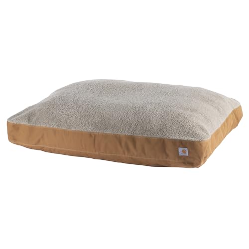 Carhartt Pet Beds and Bedding, Sherpa Top Pet Bed, Medium, 35L x 27W x 4.25H, OS, Brown von Carhartt
