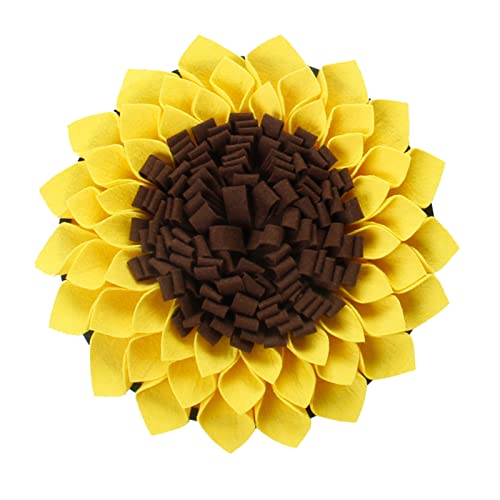 Caritierily Kat Hundespielzeug Unzerstörbares Kauspielzeug Verbesserte Sonnenblumen-Schnüffelmatte 15 (Yellow, One Size) von Caritierily