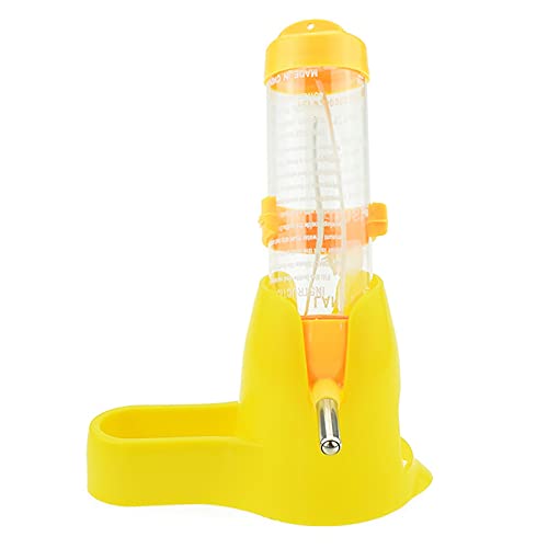 Futterautomat 125 ml Wasserhütte mit Sockel im Hamsterspenderhalter 1 kleine Haustierflasche 3 Haustierbedarf (Yellow, One Size) von Caritierily