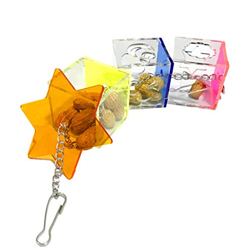 Graupapagei Spielzeug Haustier Kakadus Nahrungssuche Acryl hängende Spielzeuge Vögel Zubehör Heimtierbedarf (Multicolor, One Size) von Caritierily