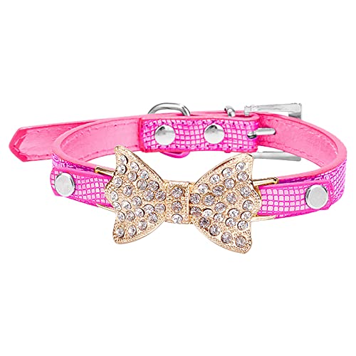 Halsband Mit Wasserspritze Hundehalsband Haustier Hundekette Katzenhalsband Verstellbares Hundehalsband Diamond Flash Hundehalsband (Hot Pink, XS) von Caritierily