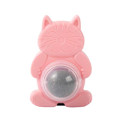 Katzenminze Balle Spielzeug Katzen und Klebrige Rotierende Minze Go to Hair Ball Molar Teeth Cleaning Cat Candy Cat Treats (Pink, One Size) von Caritierily
