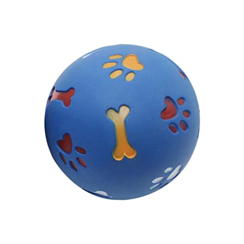 Kleine Welpenställe Kauspielzeug für Hunde, auslaufender Futterball, Zahnspielzeug für Hunde, Bälle für Hunde, IQ-Puzzle-Ball für Welpen, kleine große Hunde, Zahnreinigung, , Spielen, (Blue, A) von Caritierily