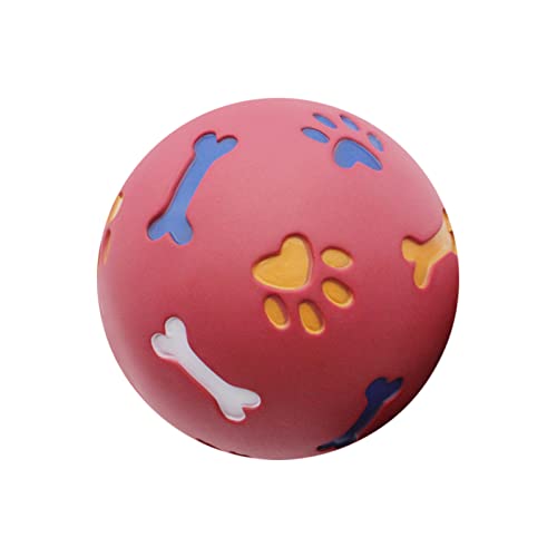 Kleine Welpenställe Kauspielzeug für Hunde, auslaufender Futterball, Zahnspielzeug für Hunde, Bälle für Hunde, IQ-Puzzle-Ball für Welpen, kleine große Hunde, Zahnreinigung, , Spielen, (Red, A) von Caritierily