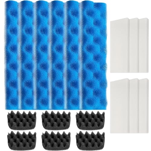 Carkio 18PCS Replacement Aquarium Filter Media Kit Compatible with Fluval 406/407 Aquarium Canister Filters Including Blue White Black Bio Sponge von Carkio