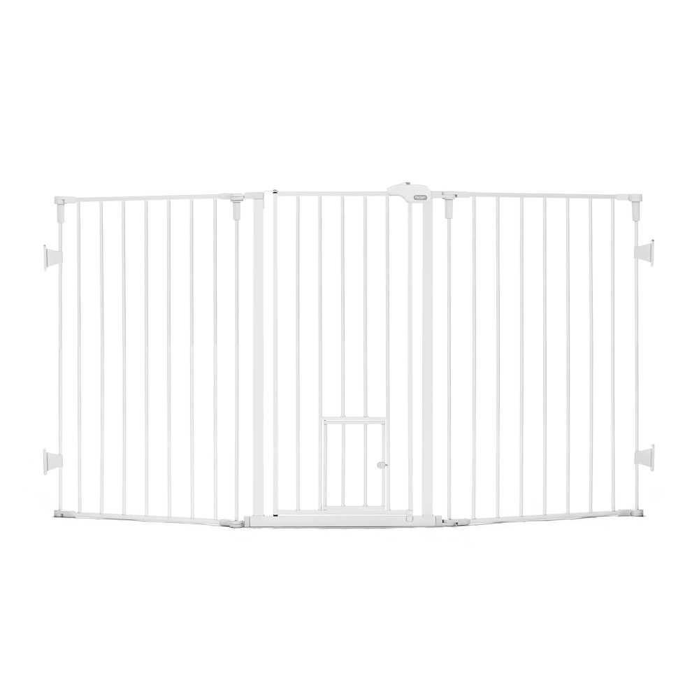 Carlson Flexi extrahohes Absperrgitter mit Kleintiertür - B 132,08 - 193,04 x H 96,52 cm von Carlson Pet Products
