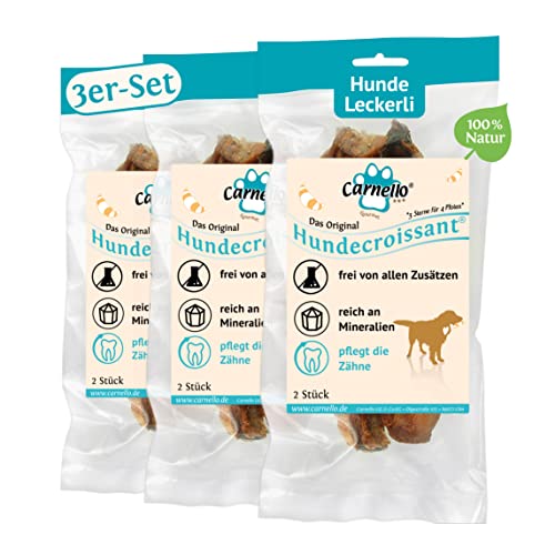 Carnello Hundesnack – Hundecroissant – Hundesnack getreidefrei, Hunde Kauartikel, Leckereien für Hunde, Hundeleckerli (3 x 90g) von Carnello