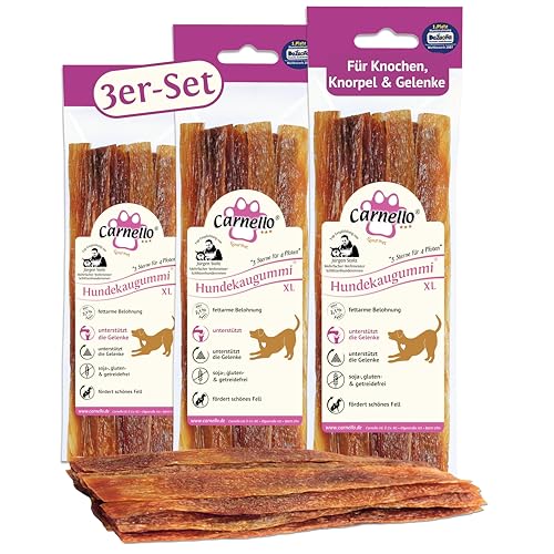 Carnello Hundesnack – Hundekaugummi XL – Hundeleckerli große Hunde, Leckerli Hund, Hunde Kauartikel – Hundeleckerli getreidefrei - Wiederverschließbare Beutel (3 x 90g) von Carnello