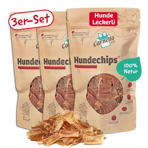 Carnello Hundesnack – Sir Henry's Hundechips – Hundeleckerli, Hunde Leckerlis, Leckereien für Hunde – Hundeleckerli Getreidefrei - Wiederverschließbare Beutel (3 x 55g) von Carnello