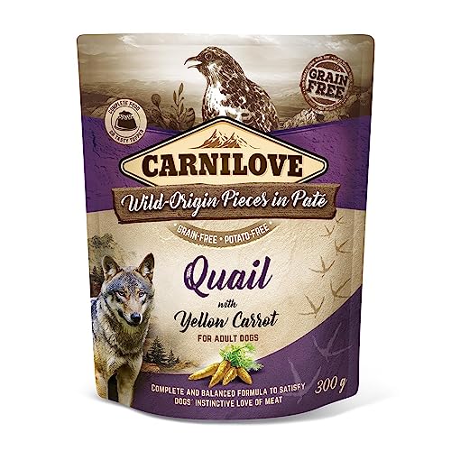 CARNILOVE 12x300 gr Dog Pouch kwartel/gele wortel hondenvoer von CARNILOVE