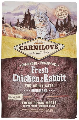 Carnilove Carnilove Fre Chicken & Rabbit Gourmand Trockenfutter für Katzen, 2 kg, 20 x 100 g, insgesamt: 2000 g von CARNILOVE