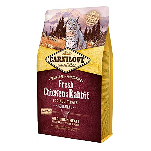 Carnilove Carnilove Fre Chicken & Rabbit Gourmand Trockenfutter für Katzen, 2 kg, 20 x 100 g, insgesamt: 2000 g von CARNILOVE