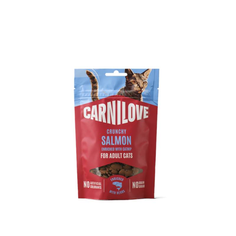 Carnilove Cat Crunchy Snack - Sparpaket: 4 x 50 g Lachs mit Katzenminze von Carnilove