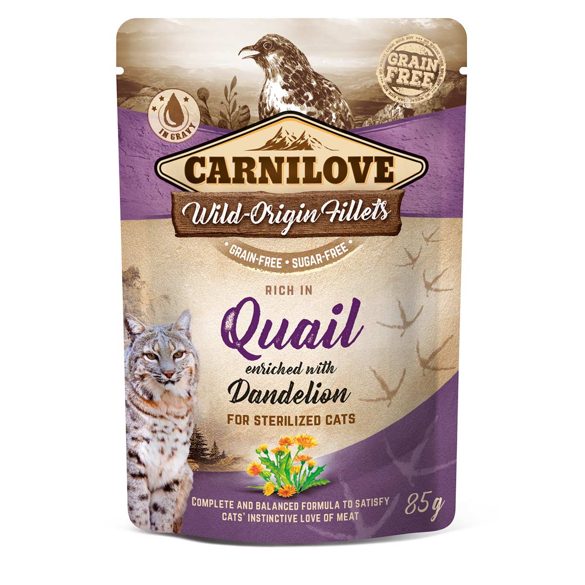 Carnilove Cat Pouch Ragout - Quail enriched with Dandelion for sterilized Cats 24x85g von Carnilove