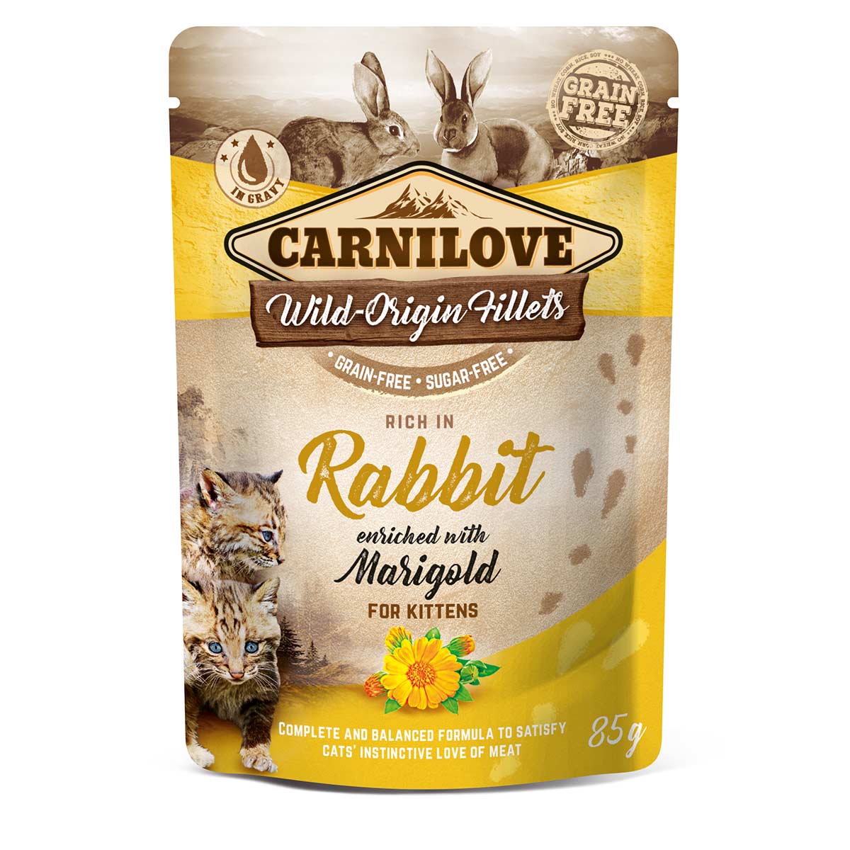 Carnilove Cat Pouch Ragout - Rabbit enriched with Marigold for Kittens 24x85g von Carnilove