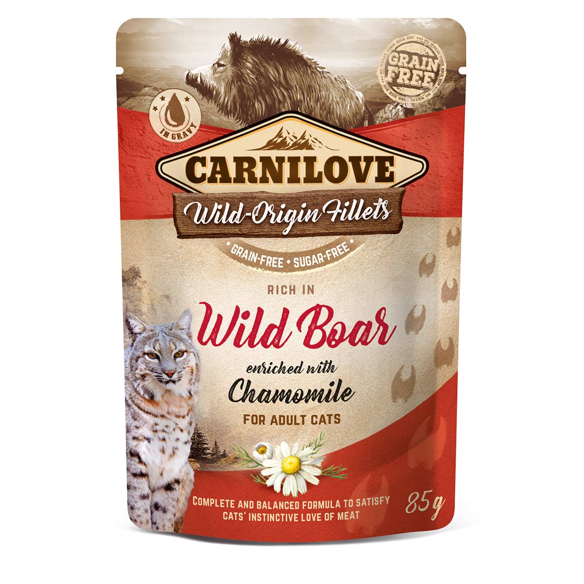 Carnilove Cat Pouch Ragout - Wild Boar enriched with Chamomile 24x85g von Carnilove