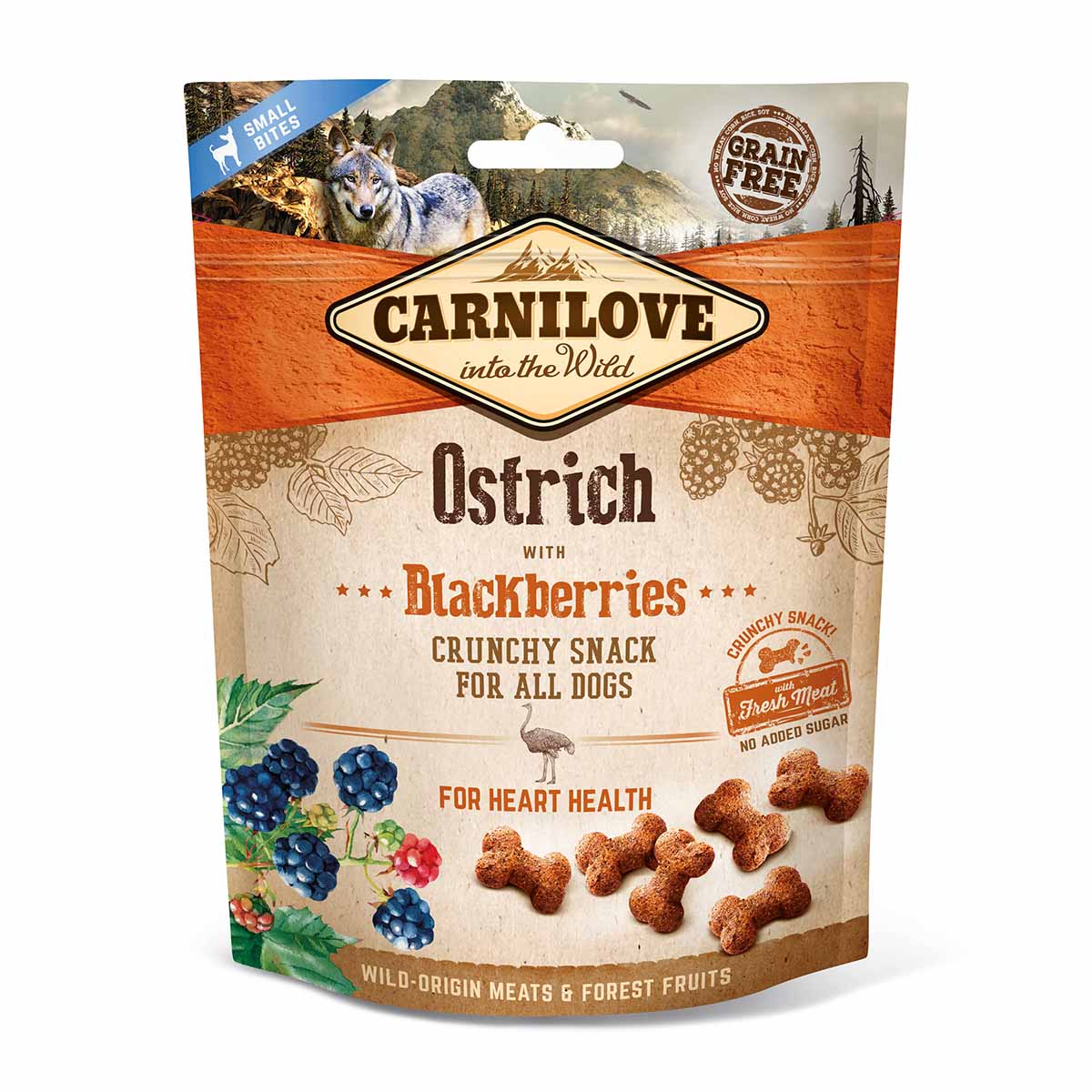 Carnilove Dog Crunchy Snack Ostrich Blackberries 200g von Carnilove