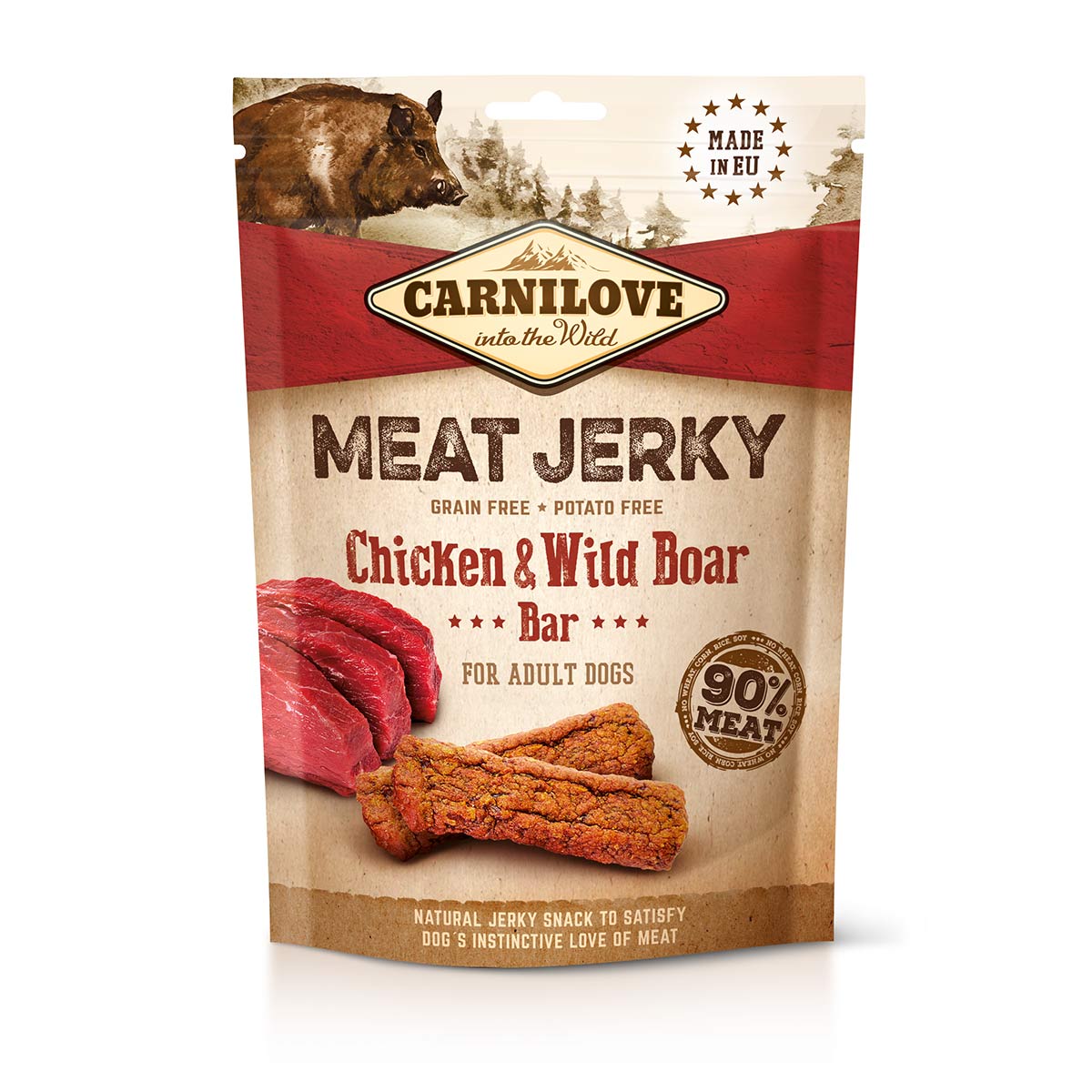 Carnilove Dog - Meat Jerky - Chicken & Wild Boar Bar 100g von Carnilove