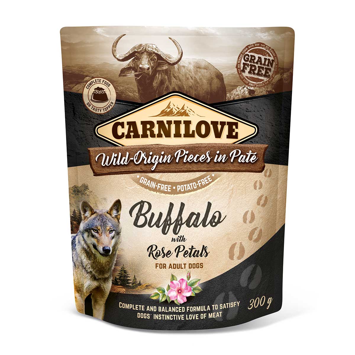 Carnilove Dog Pouch Paté - Buffalo with Rose Petals 12x300g von Carnilove