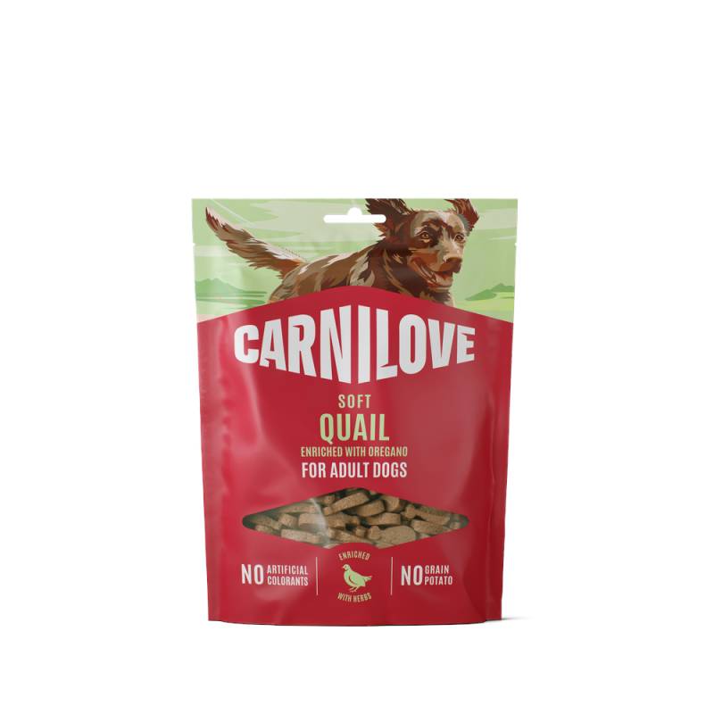 Carnilove Dog Soft Snack - Sparpaket: 4 x 200 g Wachtel mit Oregano von Carnilove