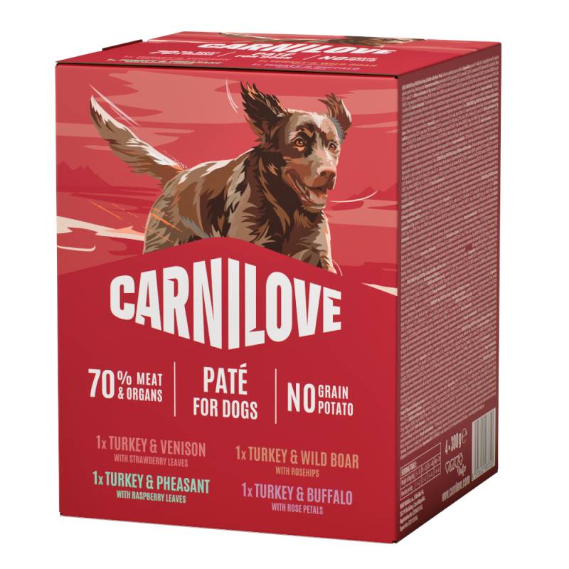 Carnilove Dog in Paté Pouches 4 x 300 g - Truthahn-Mix (4 Sorten) von Carnilove