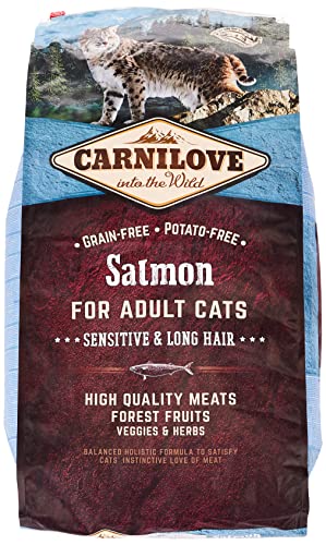 Carnilove Trockenfutter für Katzen, Erwachsene, Langhaar, Lachs von CARNILOVE