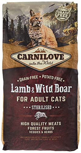 Carnilove Trockenfutter für Katzen, Erwachsene, sterilisiert mit Lamm und Wildschwein von CARNILOVE