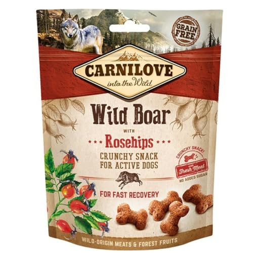 CARNILOVE Wildschwein mit Hagebutten knuspriger Snack für alle Hunde von CARNILOVE