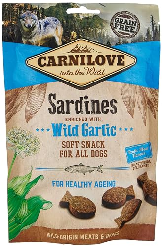 Carnilove Sardinen angereichert mit wildem Knoblauch Soft Snack für alle Hunde von CARNILOVE