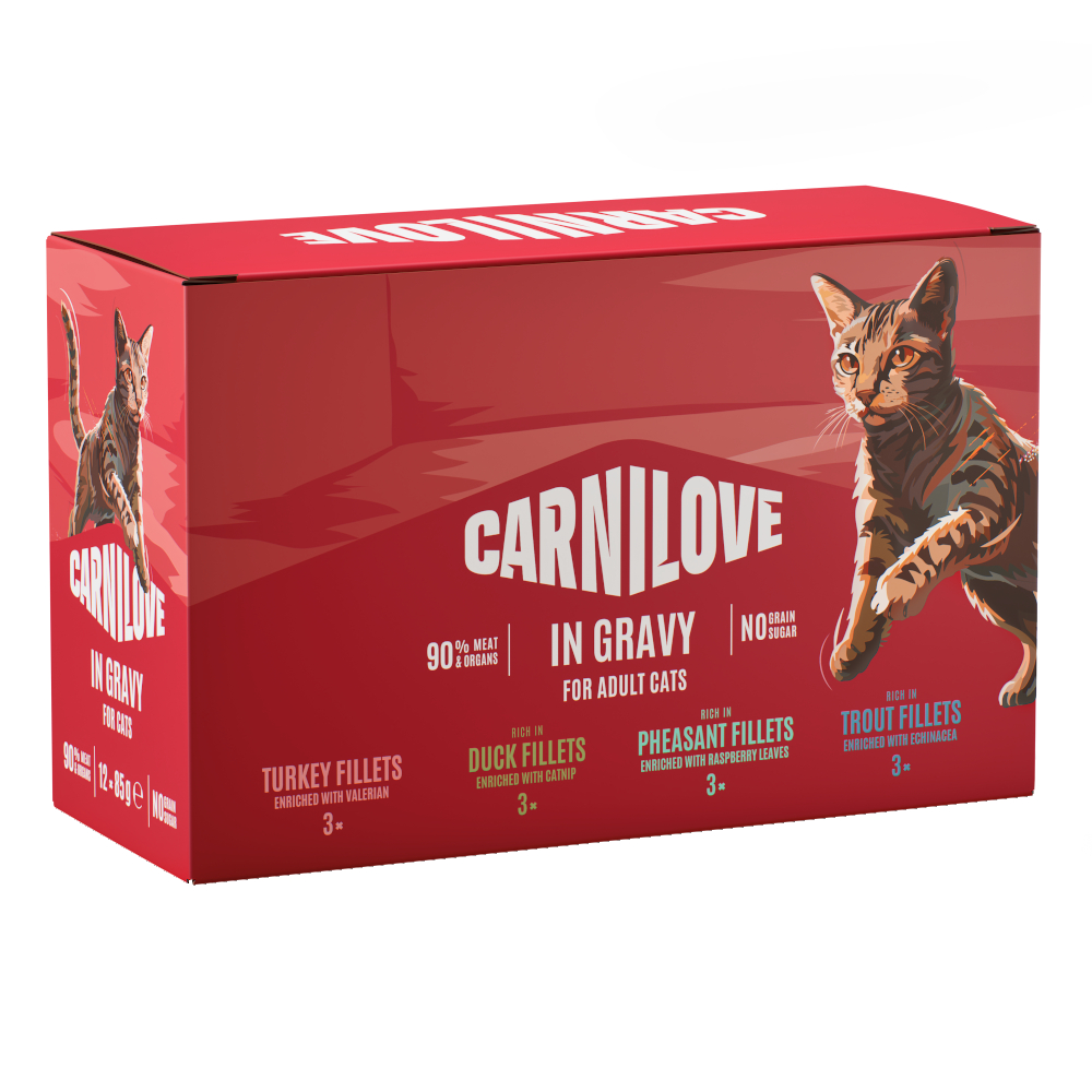 Sparpaket Carnilove Cat Pouch 48 x 85 g - Mixpaket in Soße (4 Sorten) von Carnilove