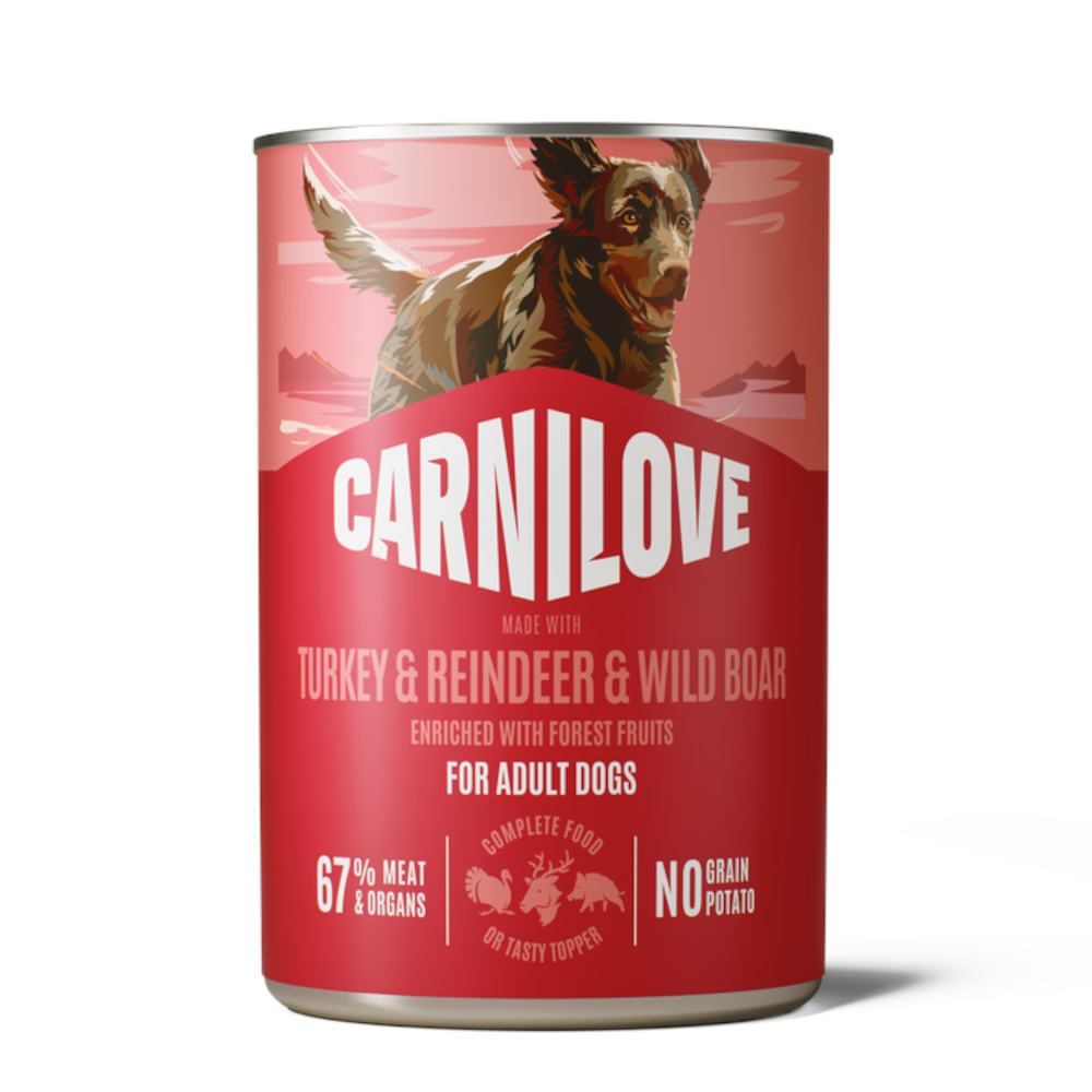 Sparpaket Carnilove Dog in Paté 24 x 400 g - Truthahn & Rentier & Wildschwein von Carnilove