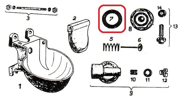 CAROLA Ventildichtung, Dichtung groß für Tränkebecken 58 - Ersatzte... von Carola