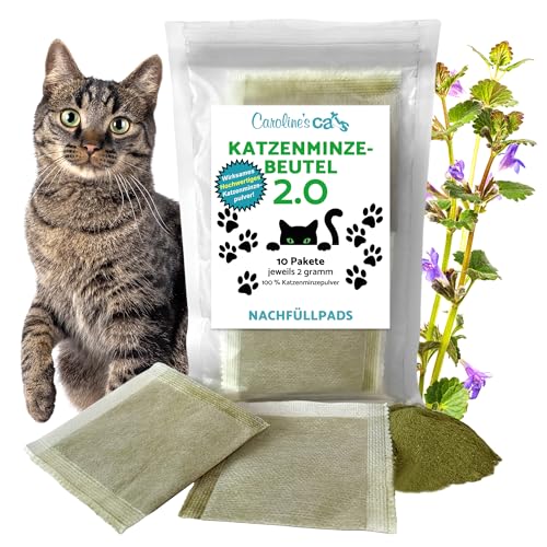 Caroline's Cats Bio Katzenminze Beutel 2.0 für Katzenspielzeug - Katzenminze-Pakete Nachfüllpackung für flatternde Vögel, Flopping Fish, und Katzenminze Spielzeug; Teebeutel 10 Päckchen Caroline's Cats Bio Katzenminze Beutel 2.0 für Katzenspielzeug - Katzenminze-Pakete Nachfüllpackung für flatternde Vögel, Flopping Fish, und Katzenminze Spielzeug; Teebeutel 10 Päckchen von Caroline's Cats